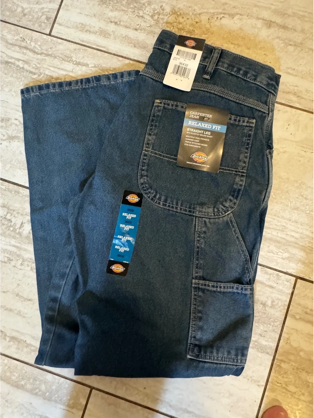 Dickies Carpenter Jeans  Relax Fit Straight Legs 36x32 New w/ Tags